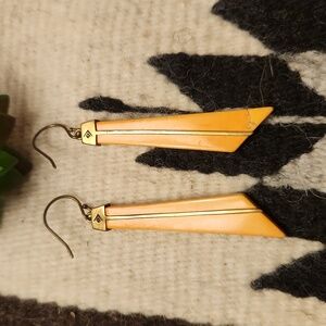 Silpada Brass Howlite Dangle Drop Earrings